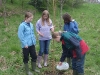 Children from the local school planting birch trees